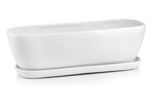  Donica z ceramiki szkliwionej , Barcelona, 05.277.28, kolor biały