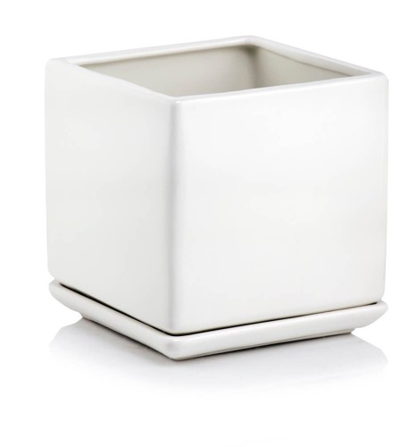  Donica z ceramiki szkliwionej , Barcelona, 05.363.12, kolor biały