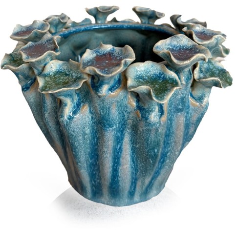   Baccata   osłonka doniczkowa  , Domowe ogrody, 901.005.17, kolor kremowo-zielony z błekitem i pastelową czerwienią