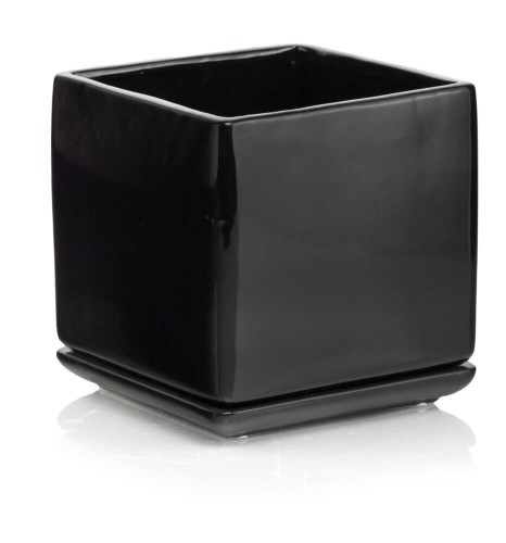  Donica z ceramiki szkliwionej , Barcelona, 05.364.17, kolor czarny