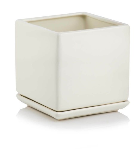  Donica z ceramiki szkliwionej , Barcelona, 05.365.12, kolor kremowy