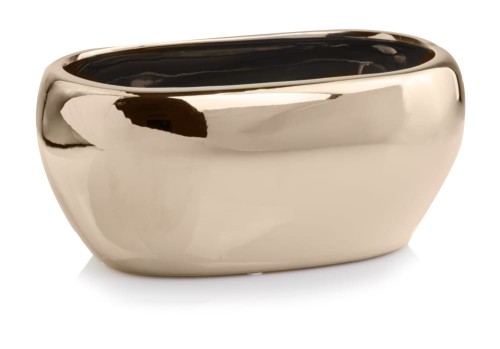  Osłonka doniczkowa ceramiczna 27x17cm-13h , Moon, 31.097.27, kolor złoty (lustrzany)