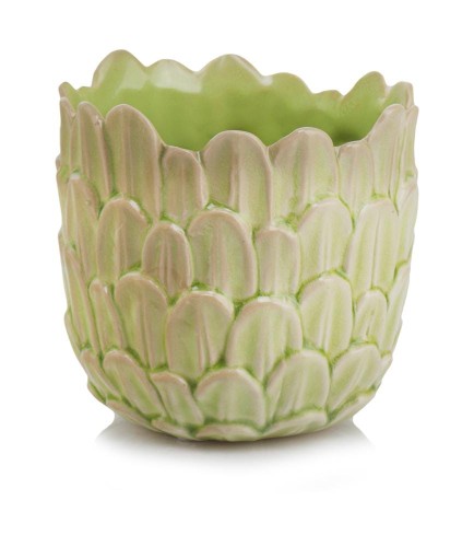   Naura   osłonka doniczkowa  , Domowe ogrody, 929.017.15, kolor jasny seledyn z bielą