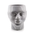  Donica ceramiczna 15x13cm-20h , Barcelona, Raj głowa - szara, kolor szary - 1
