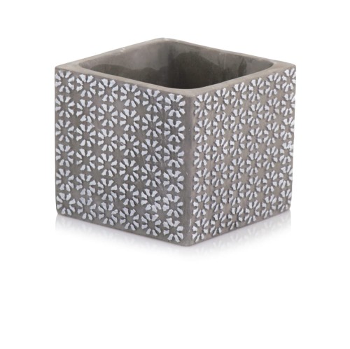  Donica z ceramiki nieszkliwionej 14cm-13h , Rustic, 05.160.14, kolor szary