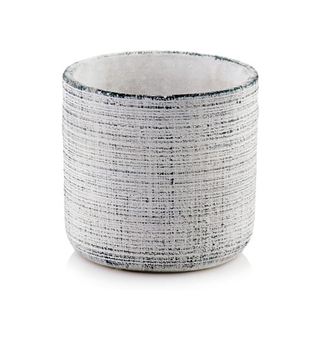  Donica z ceramiki nieszkliwionej 15cm-14h , Rustic, 44.005.15, kolor szary