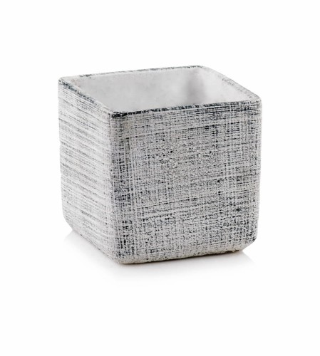  Donica z ceramiki nieszkliwionej 14cm-14h , Rustic, 44.006.14, kolor szary