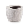  Donica z ceramiki nieszkliwionej 19cm-15h , Rustic, 48.014.19, kolor szary - 1