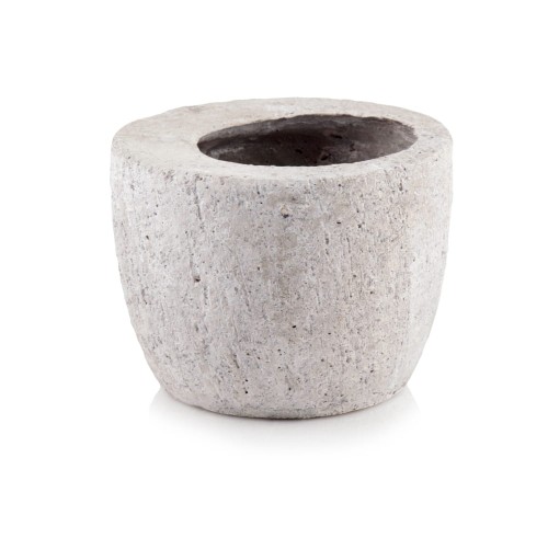  Donica z ceramiki nieszkliwionej 19cm-15h , Rustic, 48.014.19, kolor szary