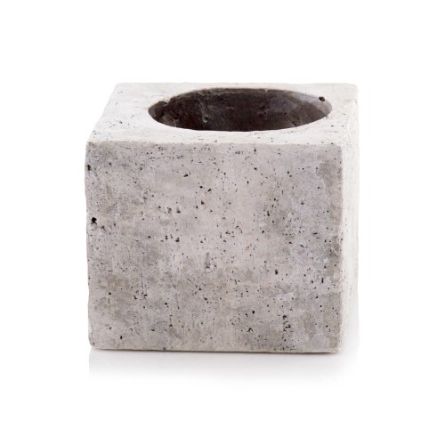  Donica z ceramiki nieszkliwionej 18cm-14h , Rustic, 48.015.17, kolor szary