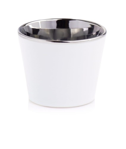  Donica ceramiczna 12cm-10h , Moon, 31.093.12, kolor biały & srebrny