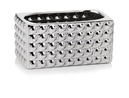  Donica ceramiczna 26x15cm-13h , Moon, 31.106.26, kolor srebrny (lustrzany)