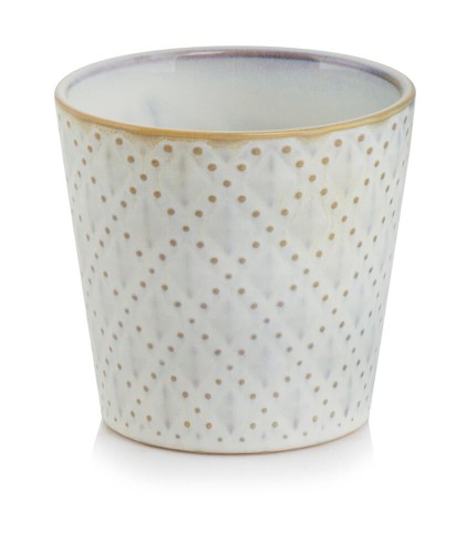  Donica ceramiczna 14cm-13h , Vintage, 07.113.14, kolor kremowy