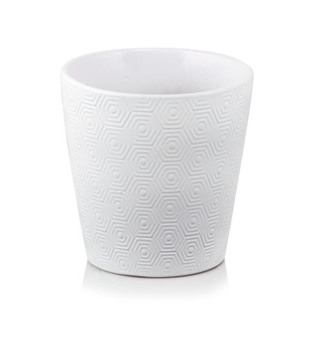  Donica ceramiczna 13cm-14h , Basic, 43.024.13, kolor biały
