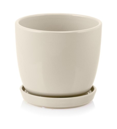  Donica z ceramiki szkliwionej , Amsterdam, 15.010.17, kolor kremowy