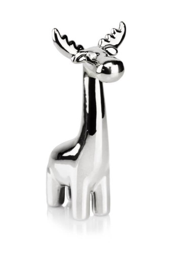  Figurka w kształcie renifera 8x4cm-15cm , Christmas, 02.572.16, kolor srebrny (lustrzany)