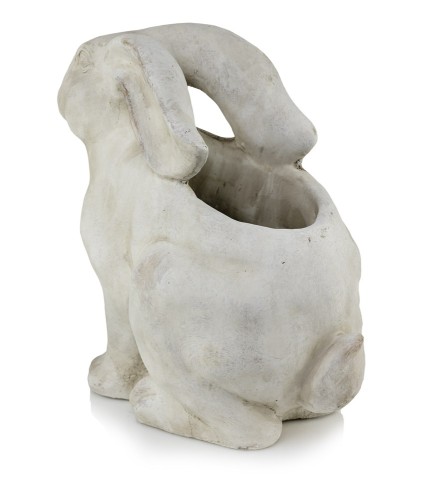    Liebre   Chanti   doniczka ceramiczna  , Domowe ogrody, 940.038.29, kolor postarzana biel z szaro-beżowymi przetarciami