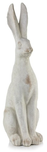   Liebre Felippe    figurka dekoracyjna   , Dekoracje, 940.034.70, kolor postarzana biel z szaro-beżowymi przetarciami