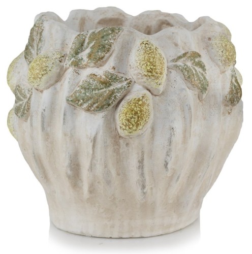   Siciliana   osłonka doniczkowa  , Domowe ogrody, 940.042.18, kolor beż z lekkimi złoceniami i jasną zielenią