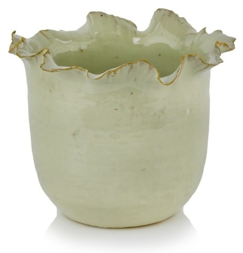   Guilla   osłonka doniczkowa  , Domowe ogrody, 901.016.14, kolor seledyn z jasnym brązem