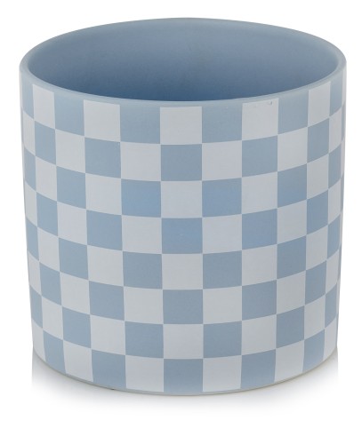   Casailla azul    osłonka doniczkowa  , Domowe ogrody, 935.004.13, kolor turkus z bielą