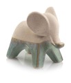   Benigno elefante   figurka ceramiczna   18x8cm-16h , Dekoracje, 922.011.18, kolor krem z jasną zielenią - 1